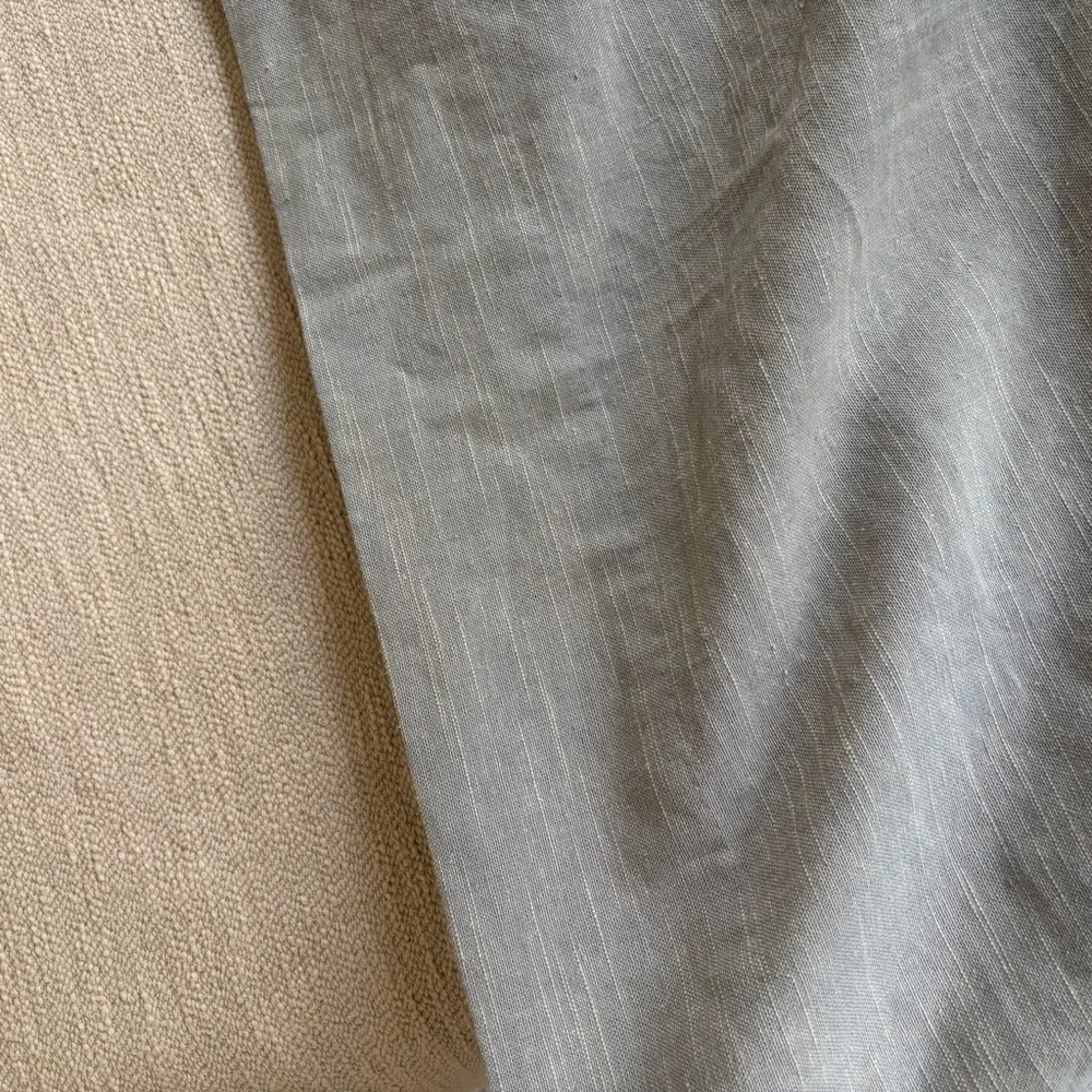 Pottery Barn Custom Belgian Flax Linen Blackout Blue Curtain Panel 42 x 128 in